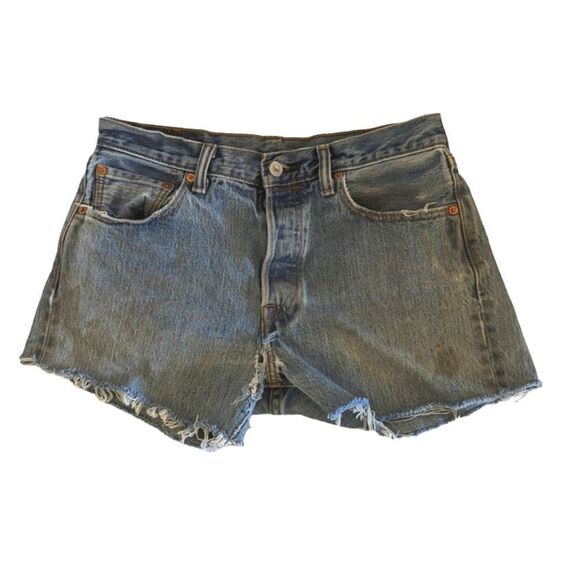 Levi's 501 Distressed Cut Off Shorts Size 30 #408 - Picture 1 of 10